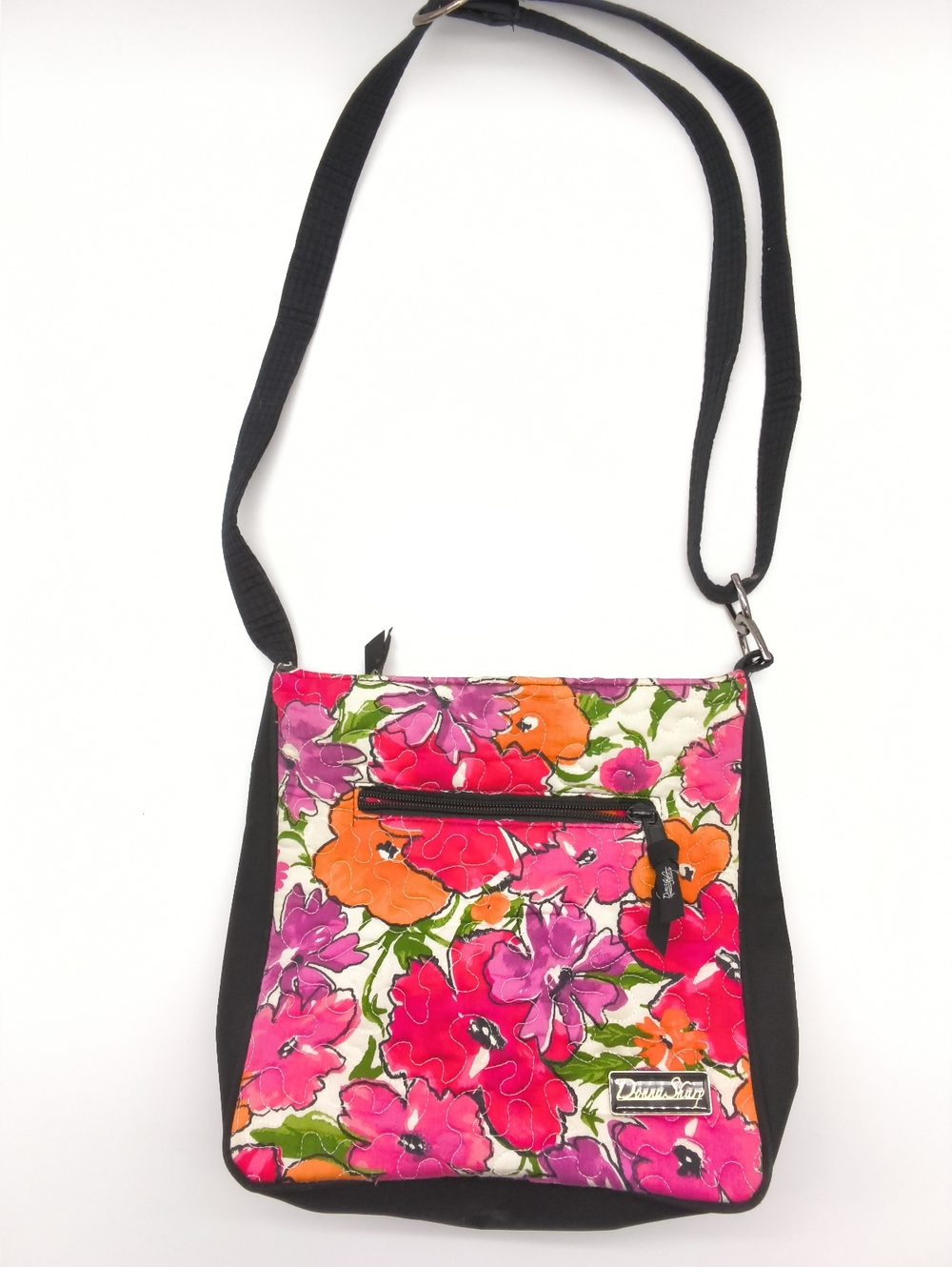 Donna Sharp Pink Orange Floral Quilted Crossbody Purse